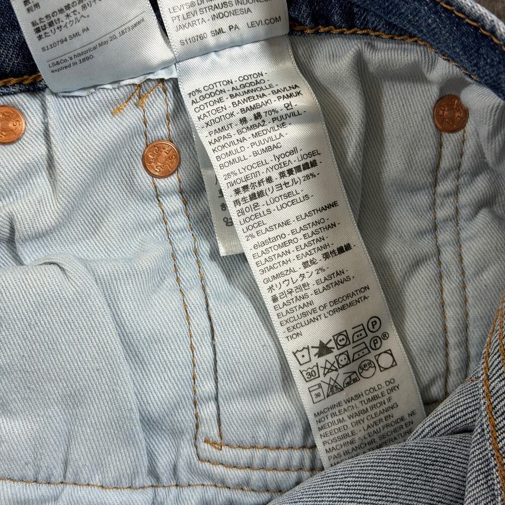 Levi's 514 Straight Jeans Mens 34x32 Medium Blue Wash Stretch Denim Red Tab - Picture 11 of 15